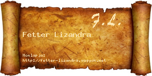Fetter Lizandra névjegykártya